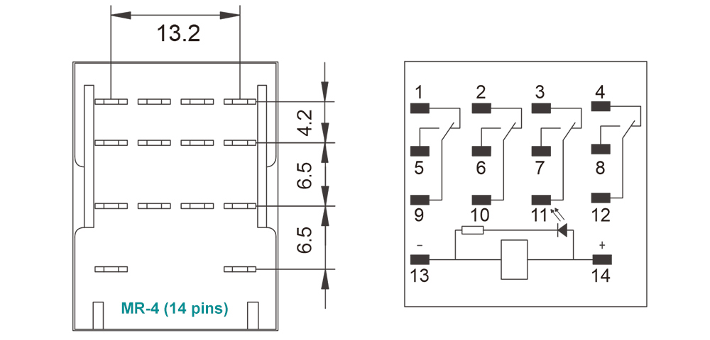 iLEC MR relay – Wiring diagram
