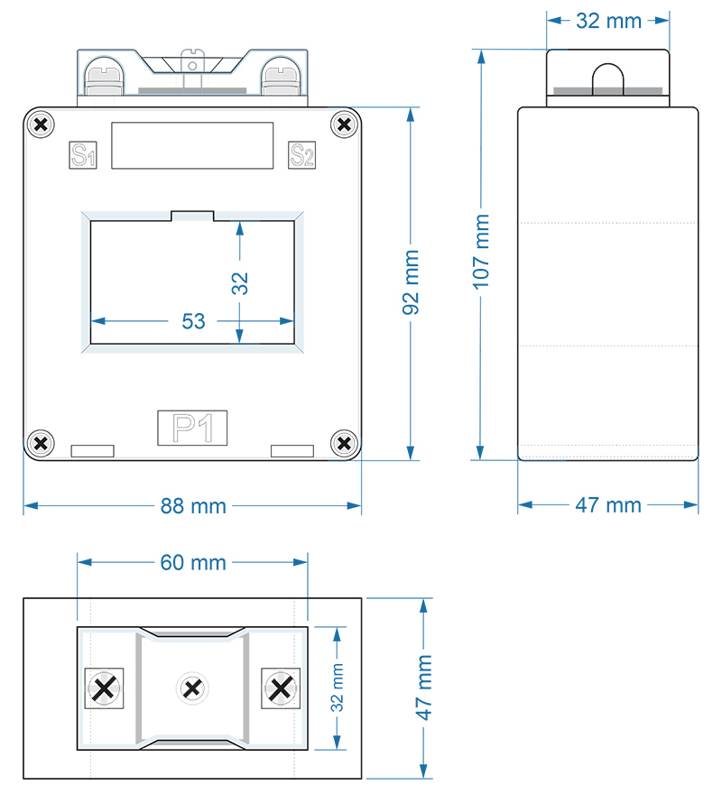 PMCT-S53 drawing dimensions