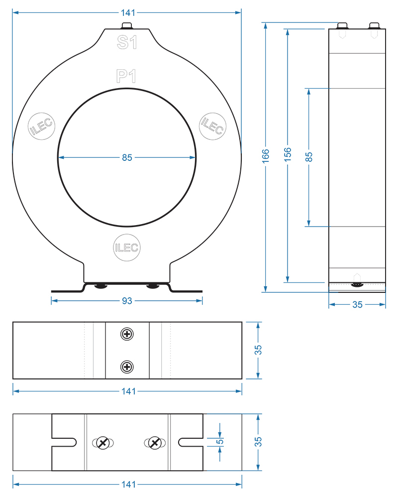 ZCT-R85 drawing dimensions