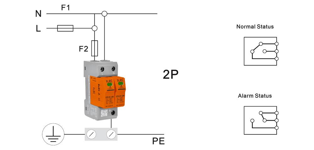 Wiring diagram - iLEC SPD-20-A280/2P