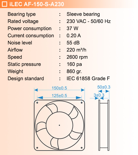 Technical Data IF-150-S-A230 Technical Data IF-150-S-A230